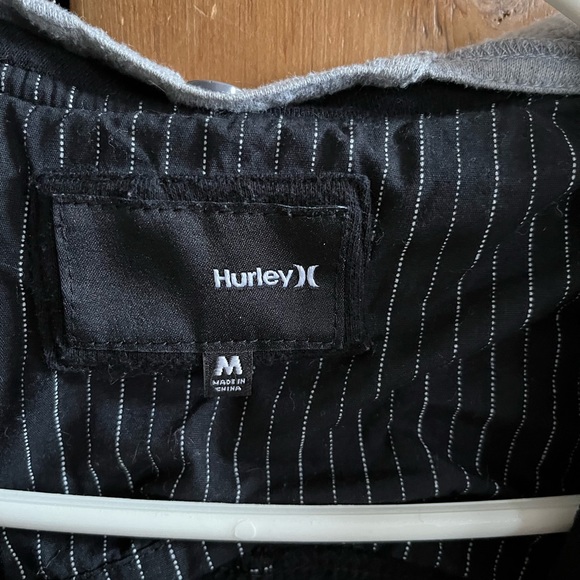 Hurley Button Front Hoodie, Black, M - Picture 3 of 5